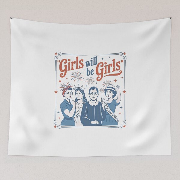 Item preview, Girls Will Be Girls, Feminist designed and sold by vintagearttee.