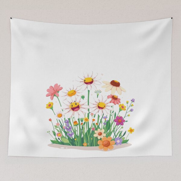 Item preview, Cheerful Garden of Smiling Flowers designed and sold by TwoDotsStudio.