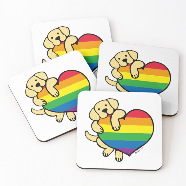 Item preview, Yellow Labrador and Rainbow Pride Heart designed and sold by HappyLabradors.