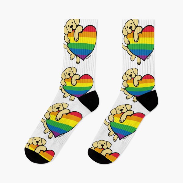 Item preview, Yellow Labrador and Rainbow Pride Heart designed and sold by HappyLabradors.