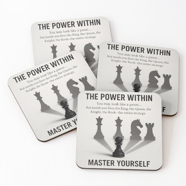 Item preview, The Power Within Motivational Chess Poster – Self-Mastery Quote Wall Art for Office, Gym & Study Spaces designed and sold by AbstractAuraArt.