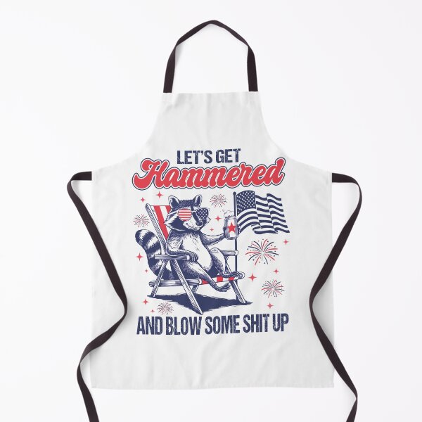Item preview, Let's Get Hammered, Feral But Free, Funny Raccoon, 4th of July designed and sold by vintagearttee.