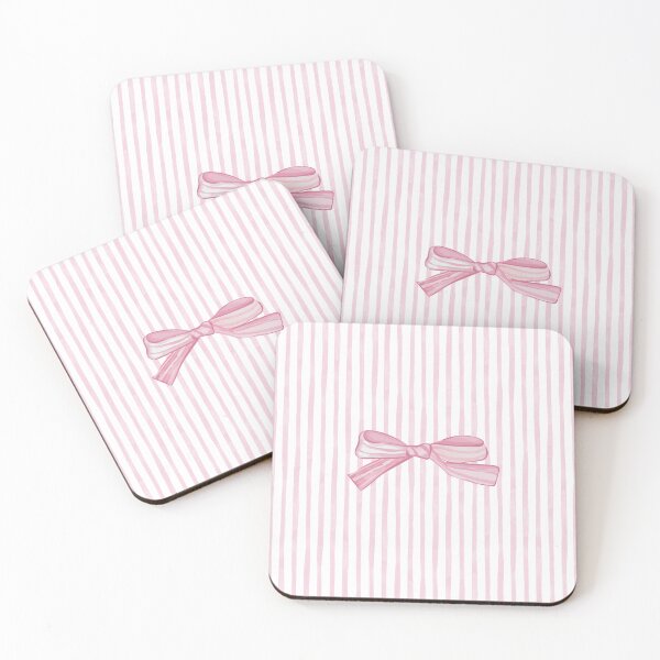 Item preview, Coquette Seamless Pattern – Pink Ribbon Bows on Striped Background | Soft Aesthetic Design designed and sold by LeoraAtelier.