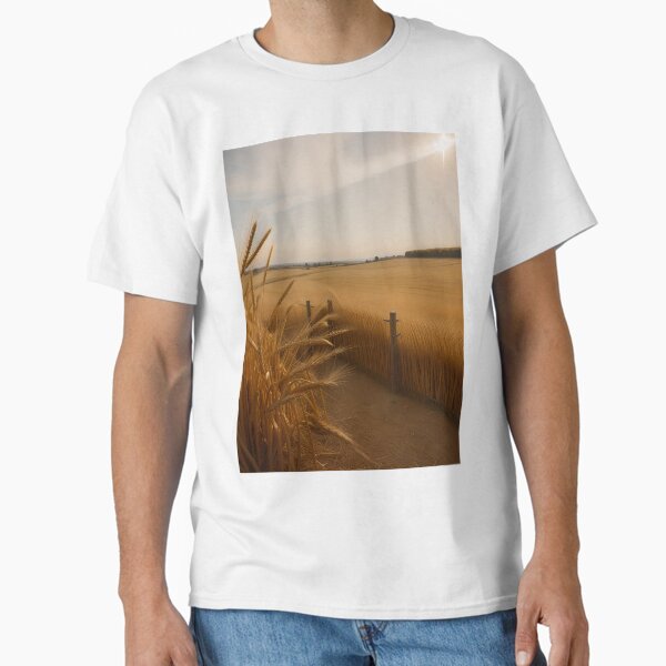 Item preview, Golden Wheat Landscape – Rustic Fence and Sunny Path designed and sold by animalfoodlove.