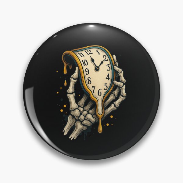 Item preview, "Skeleton Hand with Melting Clock – Surreal Dali-Inspired Time Art" designed and sold by ColorSplash123.