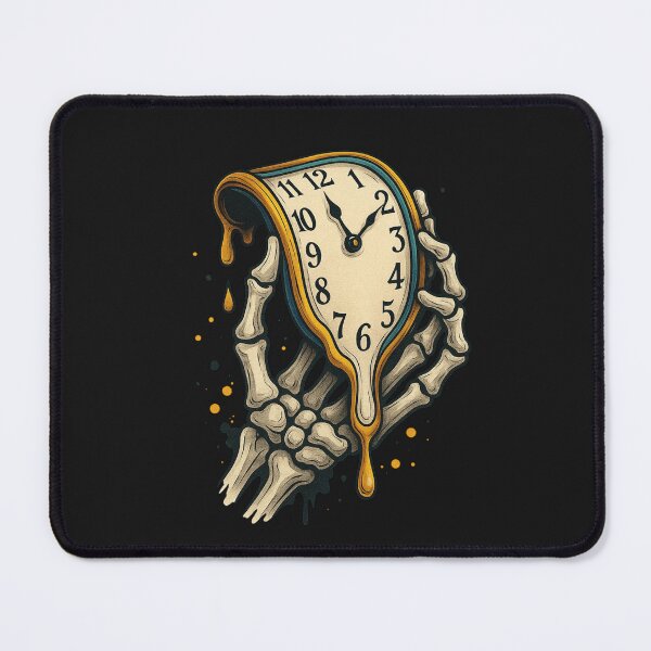 Item preview, "Skeleton Hand with Melting Clock – Surreal Dali-Inspired Time Art" designed and sold by ColorSplash123.