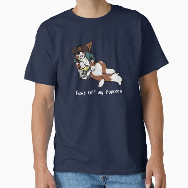 Vista previa del artículo con la obra «Bonita camiseta peluda "Paws Off My Popcorn"», diseñado y vendido por ToastieToastata.