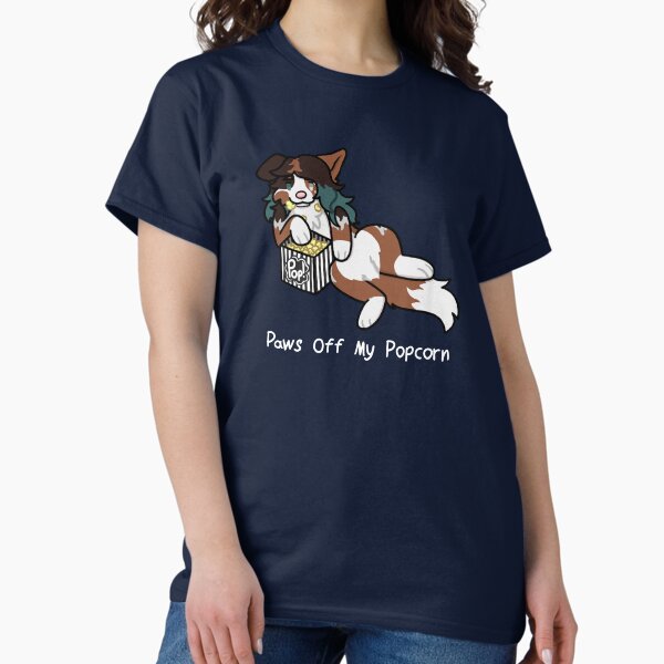 Item preview, Cute "Paws Off My Popcorn" Furry Shirt designed and sold by ToastieToastata.