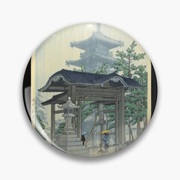 Item preview, De Zensetsu Tempel in Sanshu by Hasui Kawase | Japanese Temple Poster | Ukiyo-e Art | Japandi Home Decor designed and sold by artofuniverse.