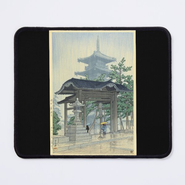 Item preview, De Zensetsu Tempel in Sanshu by Hasui Kawase | Japanese Temple Poster | Ukiyo-e Art | Japandi Home Decor designed and sold by artofuniverse.