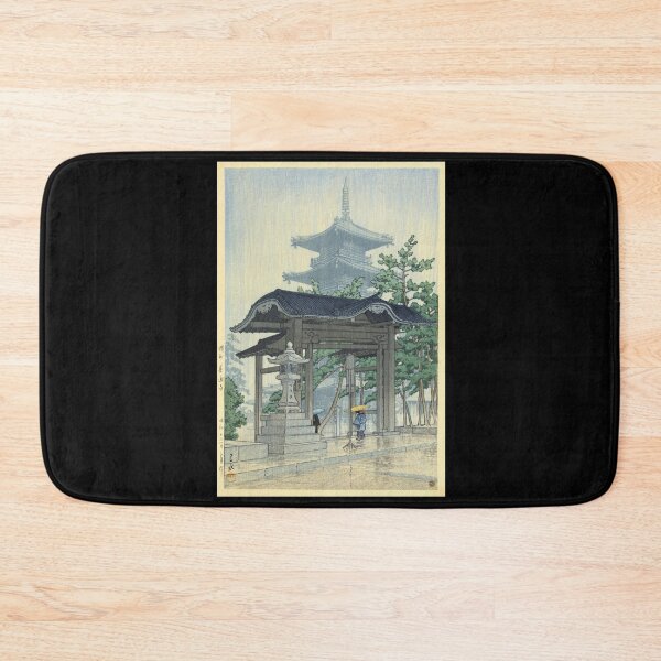 Item preview, De Zensetsu Tempel in Sanshu by Hasui Kawase | Japanese Temple Poster | Ukiyo-e Art | Japandi Home Decor designed and sold by artofuniverse.