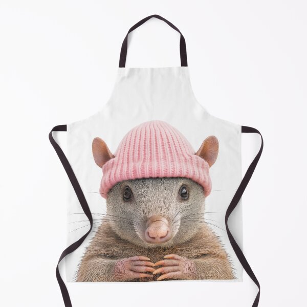 Item preview, Cozy Armadillo Wearing Pink Winter Hat Trendy Animal Fashion Artwork designed and sold by LazyOwlStore.