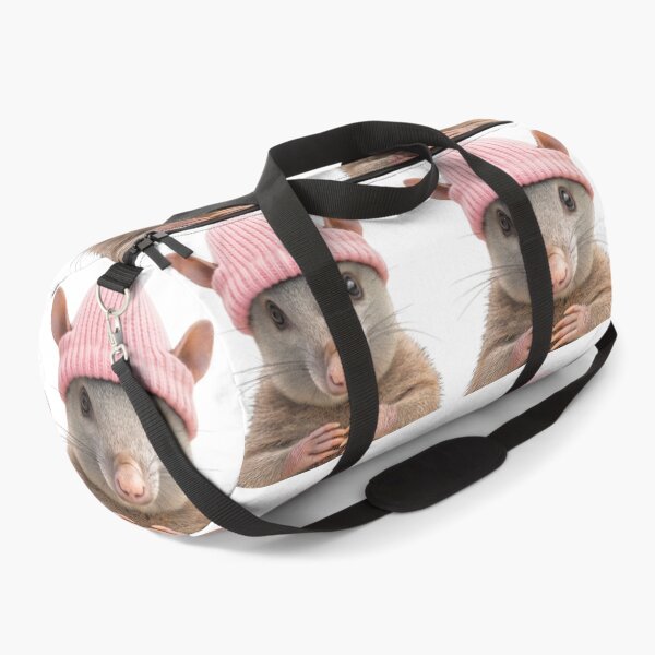 Item preview, Cozy Armadillo Wearing Pink Winter Hat Trendy Animal Fashion Artwork designed and sold by LazyOwlStore.