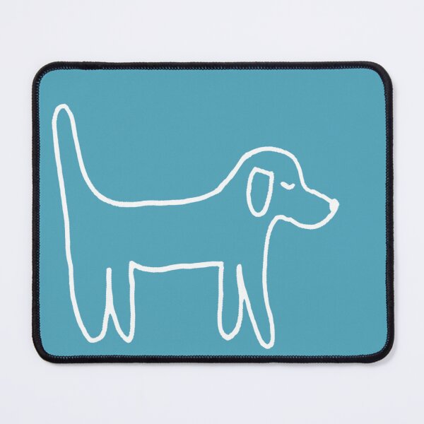 Item preview, Perro blanco sobre azul: arte lineal minimalista designed and sold by Vision Illustrated.