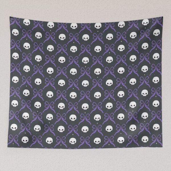 Item preview, pattern with skulls and bows designed and sold by burbura.