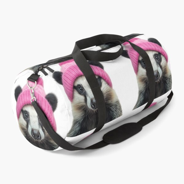 Item preview, Cozy Badger Wearing Pink Winter Hat Trendy Animal Fashion Artwork designed and sold by LazyOwlStore.