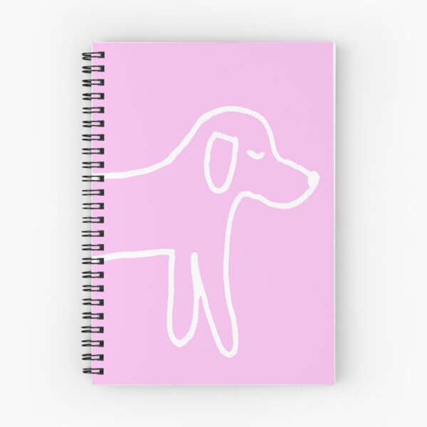 Item preview, Perro blanco sobre fondo rosa: arte lineal minimalista designed and sold by Vision Illustrated.