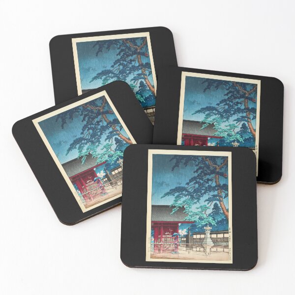 Item preview, Harusame Gokokuji (Spring Rain at Gokokuji Temple) by Hasui Kawase | Japanese Rain Poster | Japandi Nature Art designed and sold by artofuniverse.