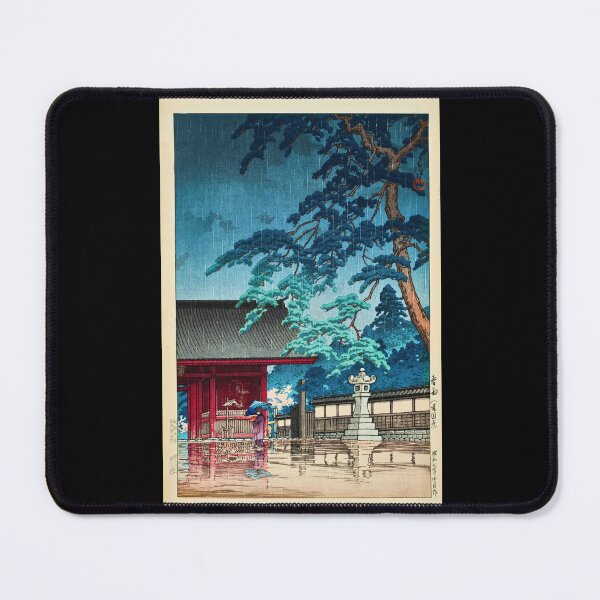 Item preview, Harusame Gokokuji (Spring Rain at Gokokuji Temple) by Hasui Kawase | Japanese Rain Poster | Japandi Nature Art designed and sold by artofuniverse.