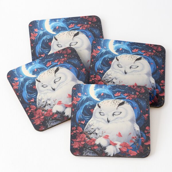 Item preview, Music Instrument Mystical Snowy Owl Watching Over Crimson Leaves Moonlight designed and sold by mildaclairmo.