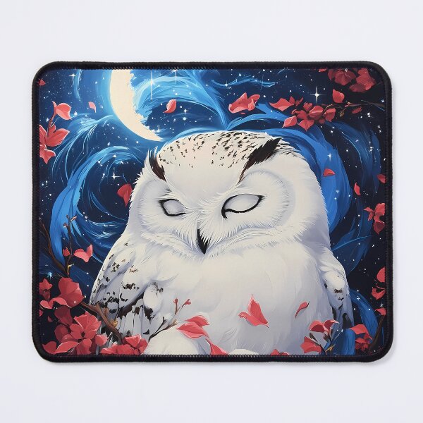 Item preview, Music Instrument Mystical Snowy Owl Watching Over Crimson Leaves Moonlight designed and sold by mildaclairmo.