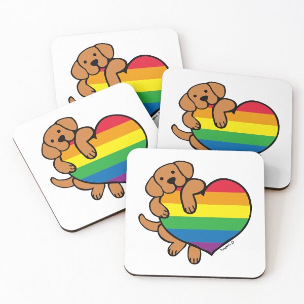 Item preview, Fox Red Labrador and Rainbow Pride Heart designed and sold by HappyLabradors.