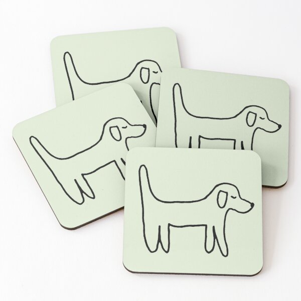 Item preview, Minimalist dog sketch on lime green designed and sold by Vision Illustrated.