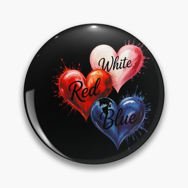 Item preview, Red White Blue Heart 4th Of July Patriotic American Flag Watercolor designed and sold by someraargelia.