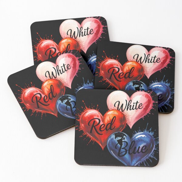 Item preview, Red White Blue Heart 4th Of July Patriotic American Flag Watercolor designed and sold by someraargelia.