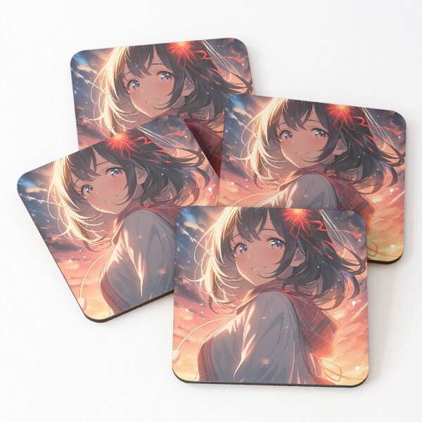 Item preview, Mitsuha Miyamizu Your Name Anime Girl Sunset Smile Sky Ribbon Warmth designed and sold by mildaclairmo.