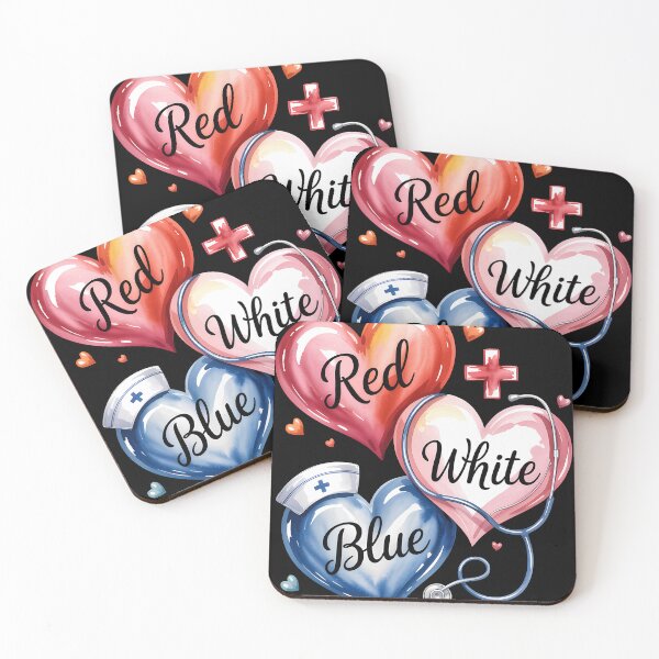Item preview, Funny Red White Blue Heart 4th Of July Patriotic American Flag Watercolor designed and sold by someraargelia.