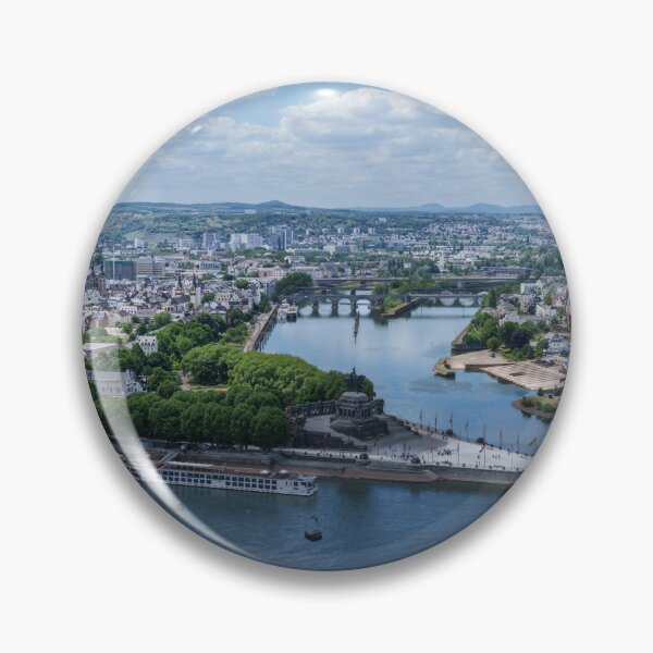 Item preview, Where Mosel Meets Rhein – Bird’s-Eye Over Deutsches Eck and City designed and sold by rawshutterbug.