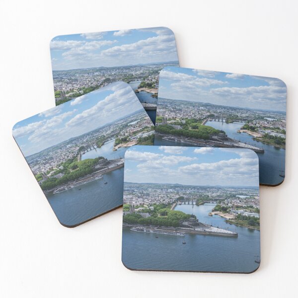Item preview, Where Mosel Meets Rhein – Bird’s-Eye Over Deutsches Eck and City designed and sold by rawshutterbug.