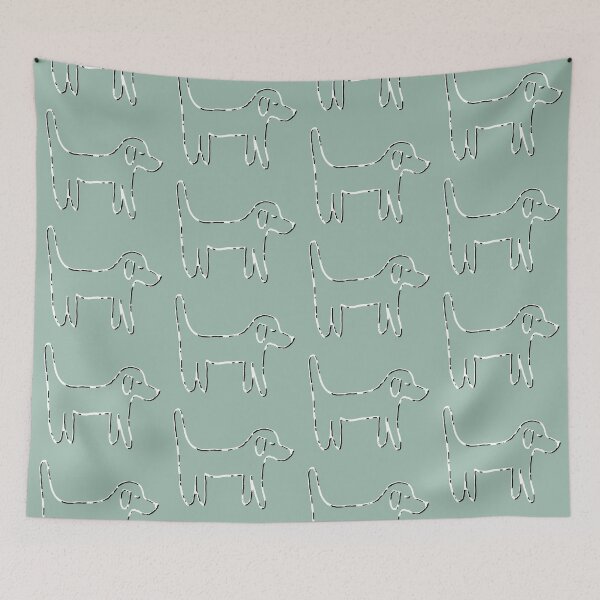 Item preview, Incomplete Full – Dog in fragments on sage green designed and sold by Vision Illustrated.