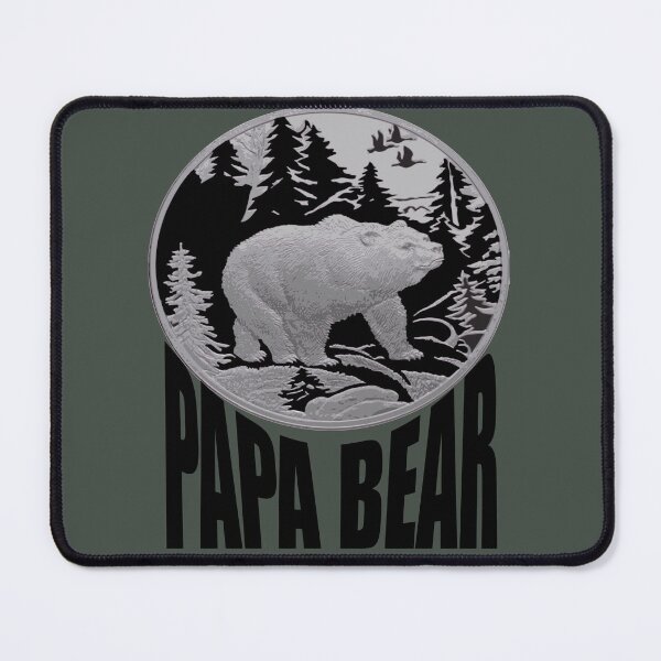 Item preview, Black and Grey Woodland Papa Bear designed and sold by taiche.