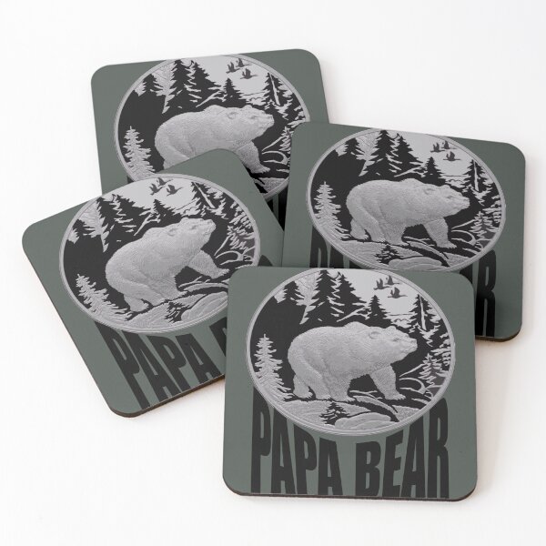 Item preview, Black and Grey Woodland Papa Bear designed and sold by taiche.