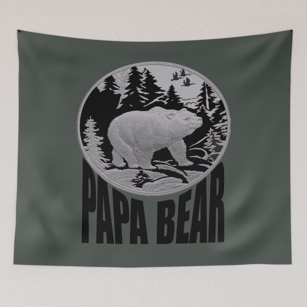 Item preview, Black and Grey Woodland Papa Bear designed and sold by taiche.