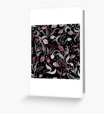 Watercolor pattern with abstract flowers. Greeting Card