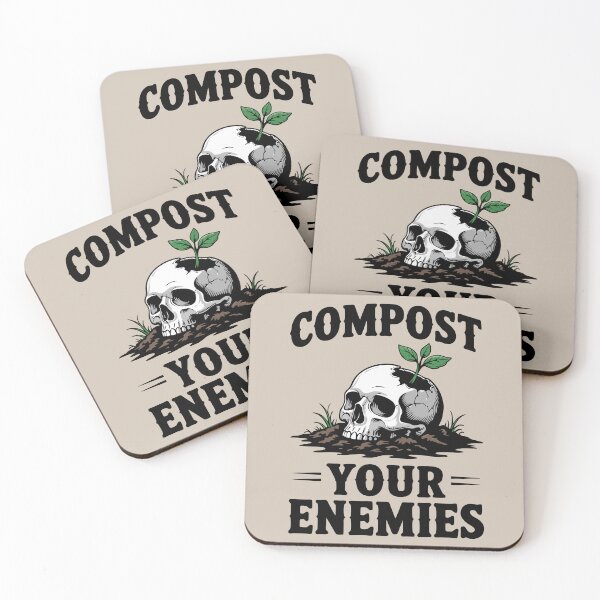 Item preview, Compost Your Enemies – Dark Garden Humor Skull designed and sold by pixelated_echoes.