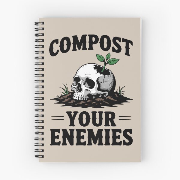 Item preview, Compost Your Enemies – Dark Garden Humor Skull designed and sold by pixelated_echoes.