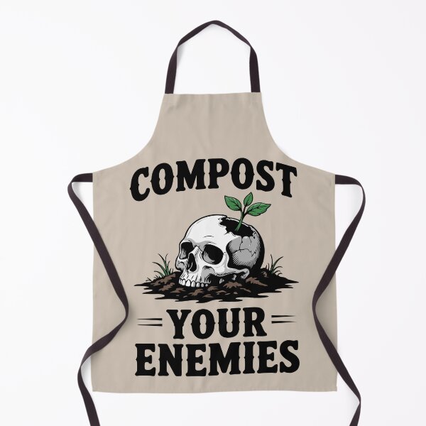 Item preview, Compost Your Enemies – Dark Garden Humor Skull designed and sold by pixelated_echoes.
