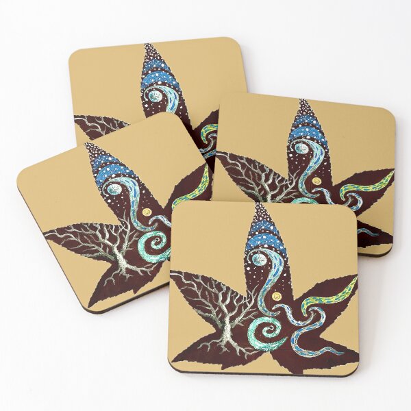 Item preview, Stories on an Autumn Leaf Painting, Maple Leaf Art designed and sold by Art by Agnes Bosze.