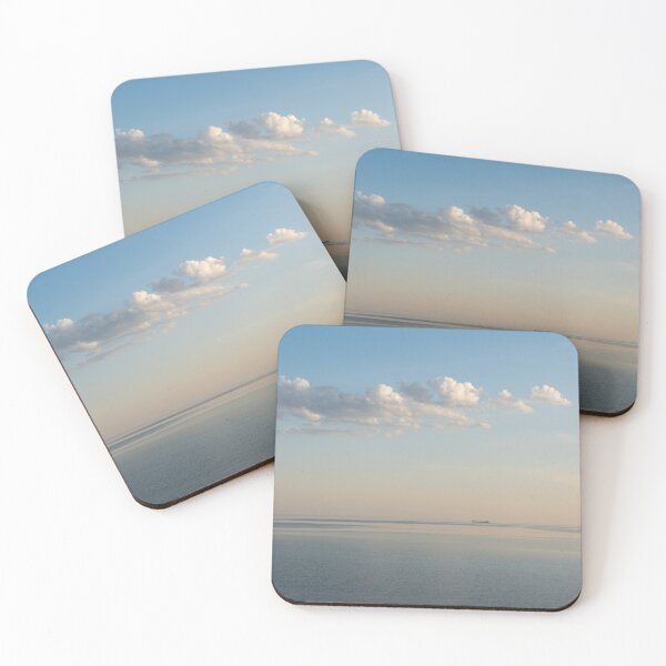 Item preview, Seaside Tranquility with a Freight Ship Floating on the Horizon designed and sold by Georgia Mizuleva.