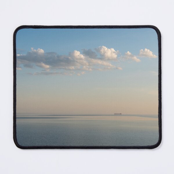 Item preview, Seaside Tranquility with a Freight Ship Floating on the Horizon designed and sold by Georgia Mizuleva.