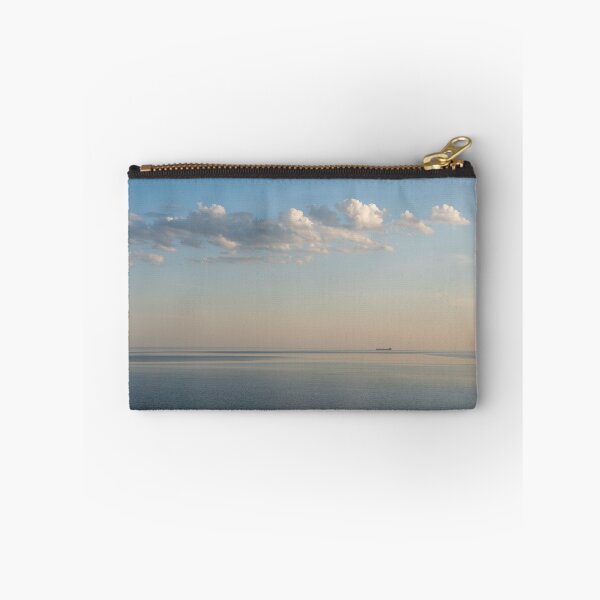 Item preview, Seaside Tranquility with a Freight Ship Floating on the Horizon designed and sold by Georgia Mizuleva.