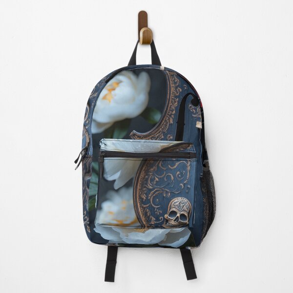 Item preview, Santa Muerte Cello with White Peonies – Haunting Baroque Art designed and sold by ArtiQreate.