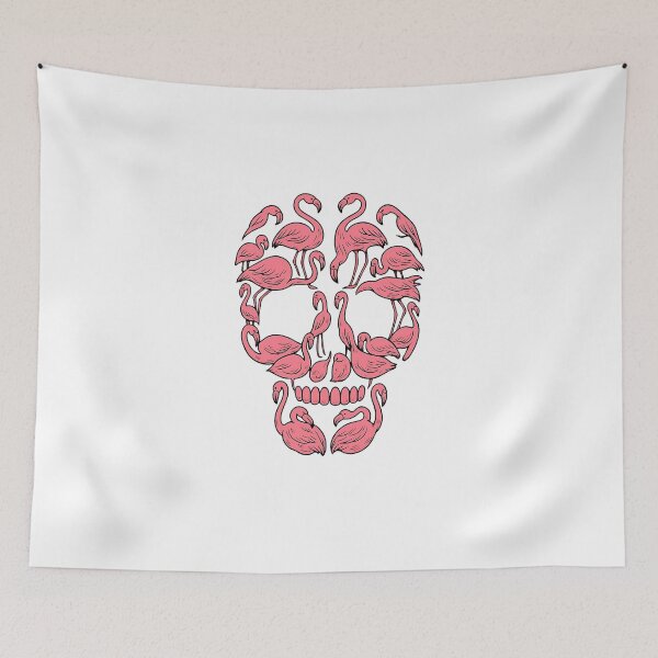 Item preview, Pink Flamingo Skull Breast Cancer Awareness Halloween Women designed and sold by MOHITSALVI.