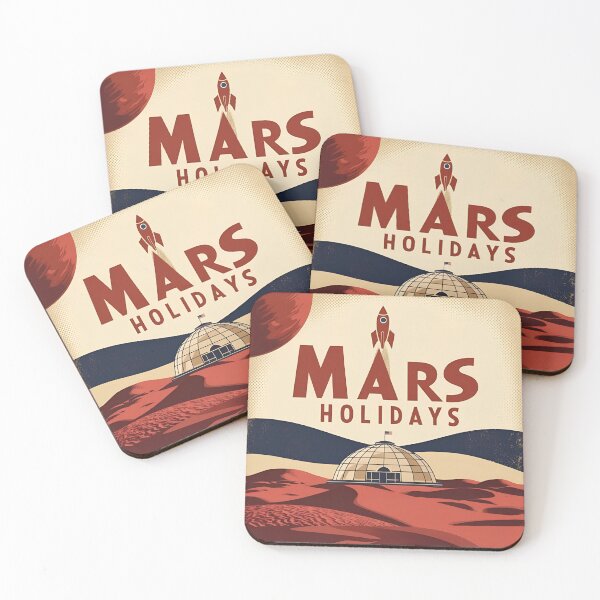 Item preview, Mars Holidays Retro Travel Poster designed and sold by ChicTrendz.