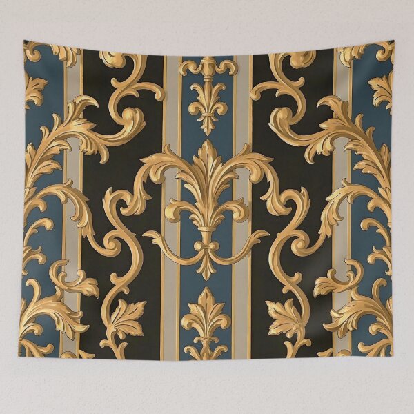 Item preview, Blue & Black Striped Rococo designed and sold by DesignsByPrnces.