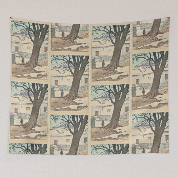Item preview, Hikonejo no Zansetsu (Lingering Snow at Hikone Castle) by Hasui Kawase | Japanese Winter Poster | Japandi Wall Art designed and sold by artofuniverse.